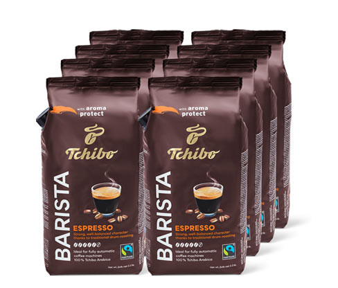 Tchibo - Barista Espresso – 8 x 1 kg zrnkové kávy - Intenzita: 5/6