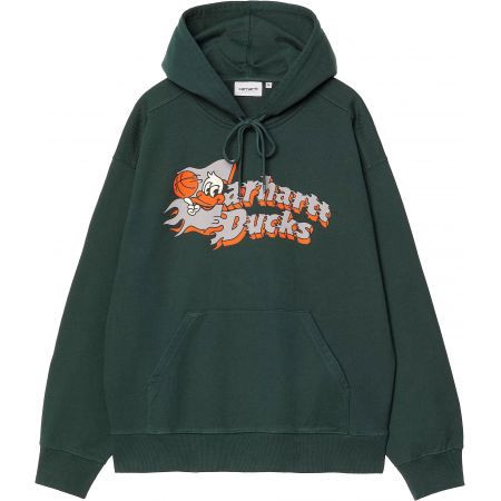 Mikina Carhartt Wip Hooded Flaming Ducks - Zelená - L
