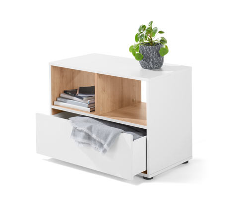 Tchibo - Nízká skříňka se zásuvkou - barva: bílá