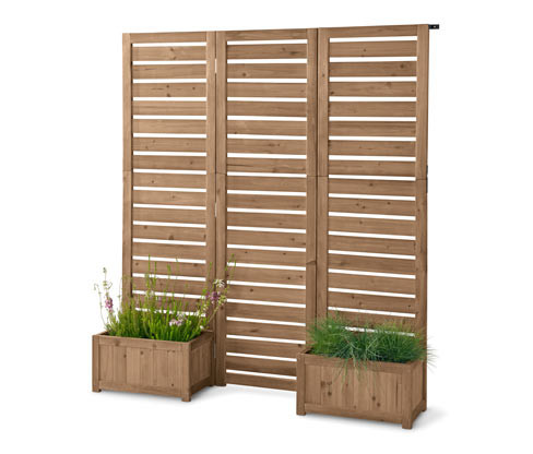 Tchibo - Flexibilní paraván »Tinus« s truhlíky - barva: hnědá