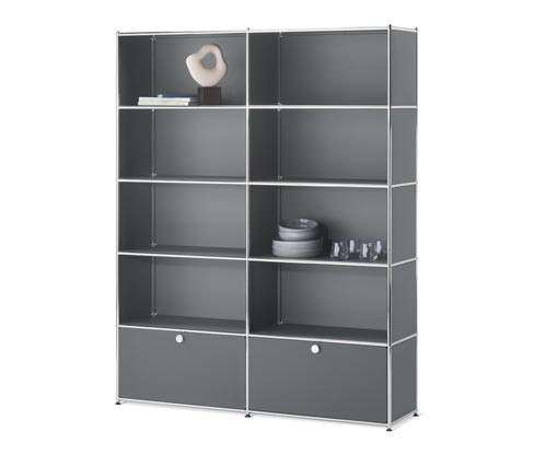 Tchibo - Regál CN3 se 2 výklopnými dvířky - barva: šedá