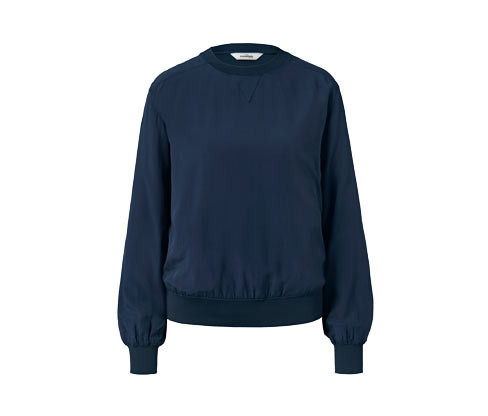 Tchibo - Halenka se žebrovanými lemy - pro ženy - vel. 36 - barva: modrá