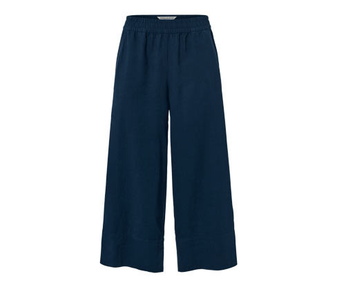 Tchibo - Kalhoty se širokými nohavicemi z lněné směsi - pro ženy - vel. 36 - barva: modrá
