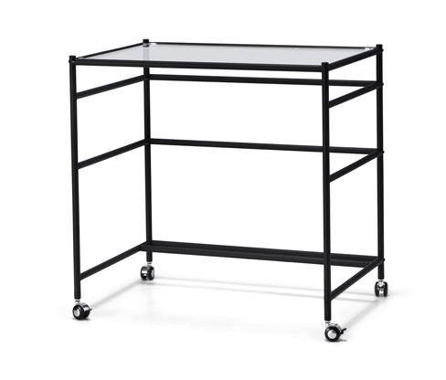 Tchibo - Skleněný psací stůl »Cn3« s kolečky - barva: černá