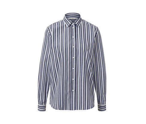 Tchibo - Popelínová halenka s proužky - pro ženy - vel. 36 - barva: modrá/s proužky