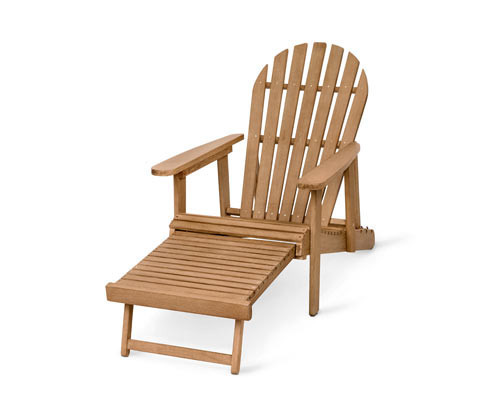 Tchibo - Zahradní křeslo Adirondack s výsuvnou podnožkou - barva: hnědá