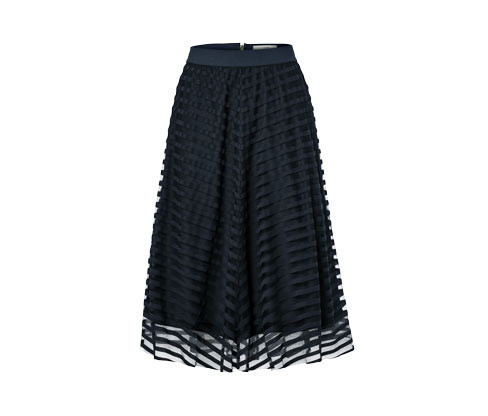 Tchibo - Síťovaná sukně - pro ženy - vel. 36 - barva: modrá/s proužky