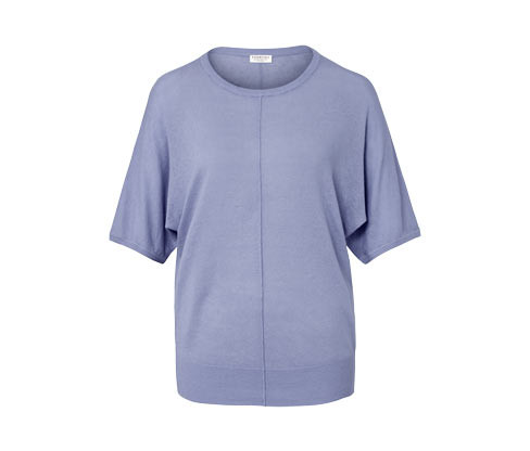 Tchibo - Triko z jemného úpletu z lněné směsi - pro ženy - vel. S 36/38 - barva: modrá