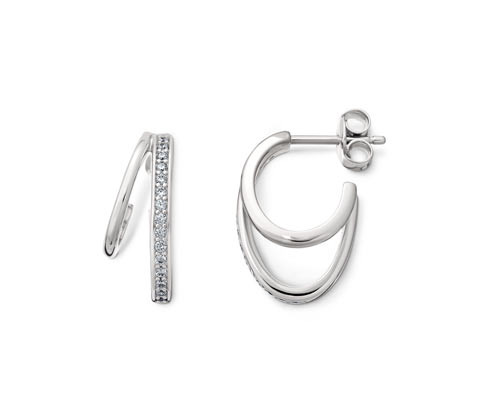 Tchibo - Dvojité kreolky - barva: bílá