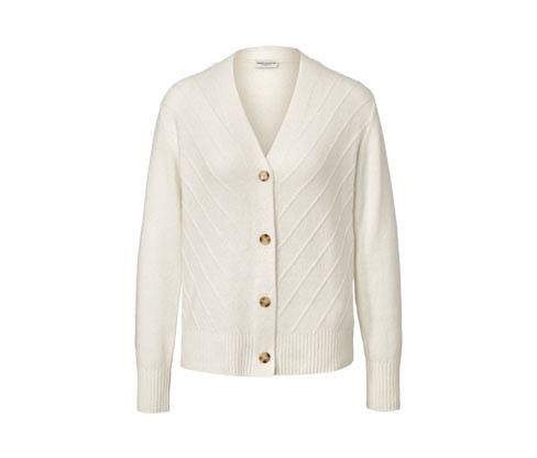 Tchibo - Kardigan s pletenou strukturou - pro ženy - vel. S 36/38 - barva: bílá