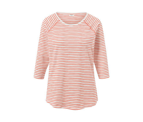 Tchibo - Proužkované triko se 3/4 rukávem - pro ženy - vel. XXL 52/54 - barva: bílá/s proužky