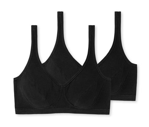 Podprsenky s vyztuženými košíčky a biobavlnou Schiesser - pro ženy - vel. 75A - barva: černá