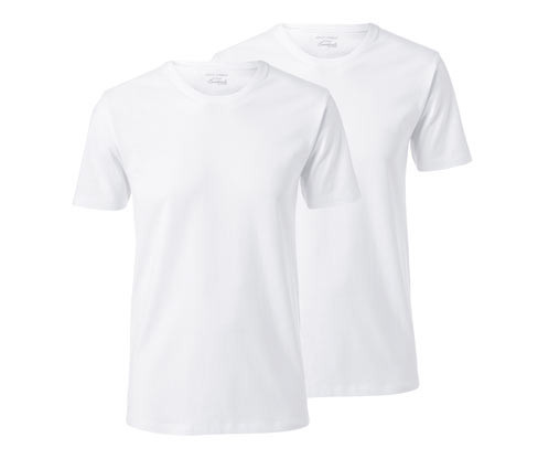 Tchibo - Trika s kulatým výstřihem 2 ks - pro muže - vel. S 44/46 - barva: bílá