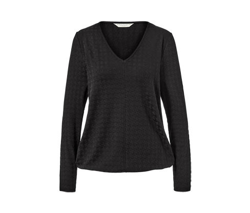 Tchibo - Strukturované triko s dlouhým rukávem - pro ženy - vel. S 36/38 - barva: černá