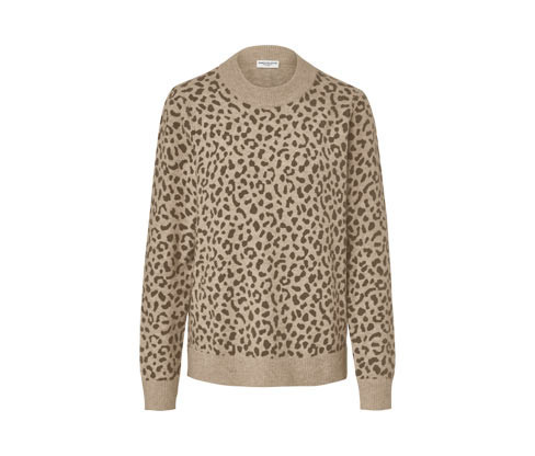 Tchibo - Pletený svetr s potiskem - pro ženy - vel. S 36/38 - barva: béžová/s potiskem