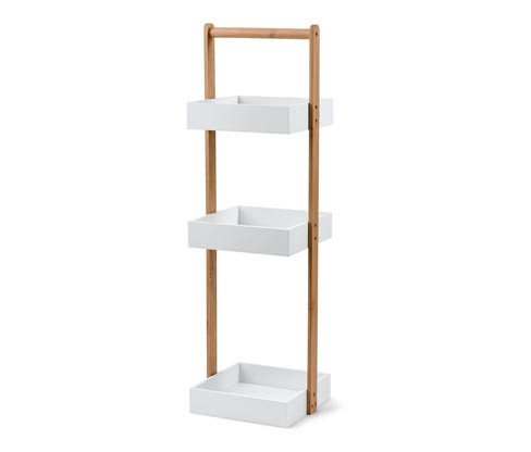 Tchibo - Stojací regál se 3 úložnými přihrádkami - barva: bílá