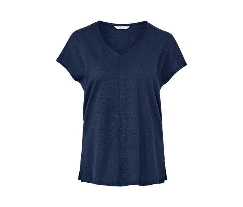 Tchibo - Lněné tričko - pro ženy - vel. S 36/38 - barva: modrá