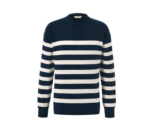 Tchibo - Svetr s kulatým výstřihem - pro muže - vel. S 44/46 - barva: modrá/s proužky