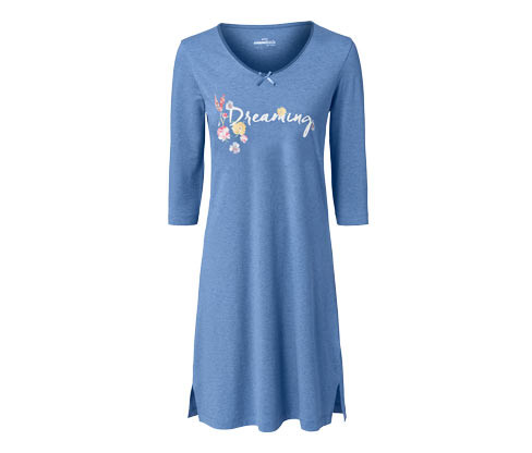 Tchibo - Noční košile - pro ženy - vel. S 36/38 - barva: modrá/s potiskem