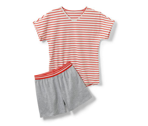 Tchibo - Dětské pyžamo - pro dívky - vel. 122/128 - barva: bílá/s proužky