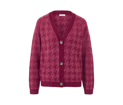 Tchibo - Svetr z hrubého úpletu s žakárovým vzorem - pro ženy - vel. S 36/38 - barva: červená/žakár