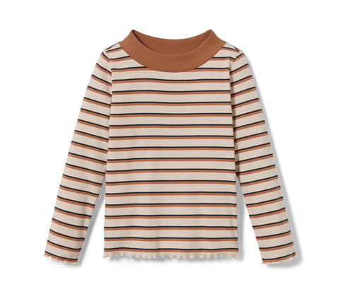 Tchibo - Proužkované triko - pro dívky - vel. 122/128 - barva: bílá/s proužky