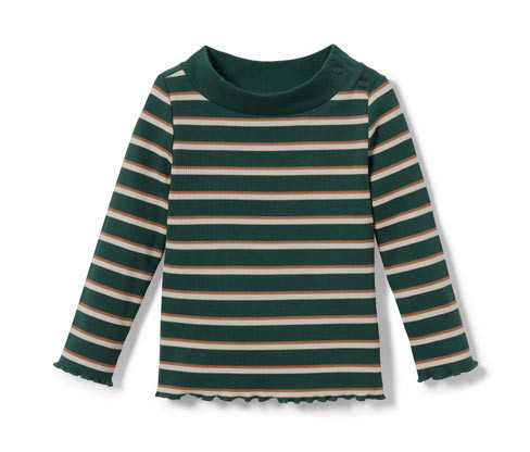 Tchibo - Proužkované triko - pro dívky - vel. 86/92 - barva: bílá/s proužky