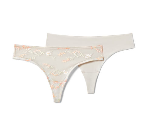 Tchibo - Brazilské kalhotky tanga Magic Cut - pro ženy - vel. S 36/38 - barva: béžová