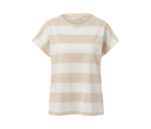 Tchibo - Proužkované triko - pro ženy - vel. S 36/38 - barva: béžová/s proužky