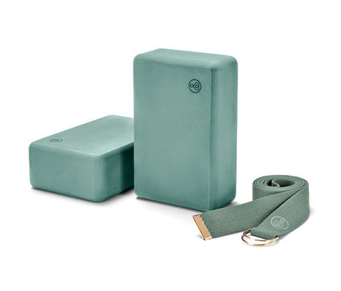 Tchibo - Sada pomůcek na jógu - barva: zelená