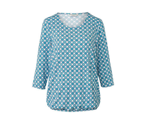 Tchibo - Halenkové triko s celoplošným potiskem - pro ženy - vel. S 36/38 - barva: modrá/s potiskem