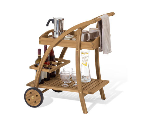 Tchibo - Barový vozík s odnímatelným podnosem - barva: hnědá