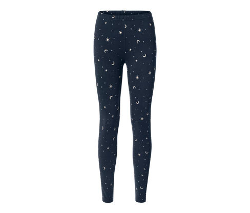 Tchibo - Hebké legíny - pro ženy - vel. S 36/38 - barva: modrá/s potiskem