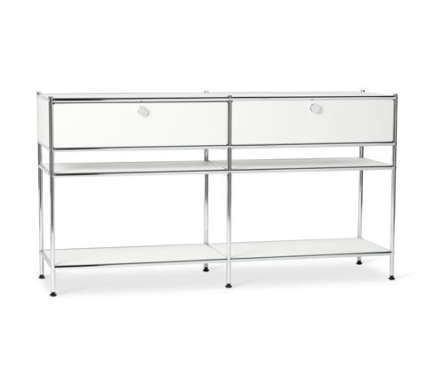 Tchibo - Kovový konzolový stůl »Cn3« se 2 zásuvkami - barva: bílá