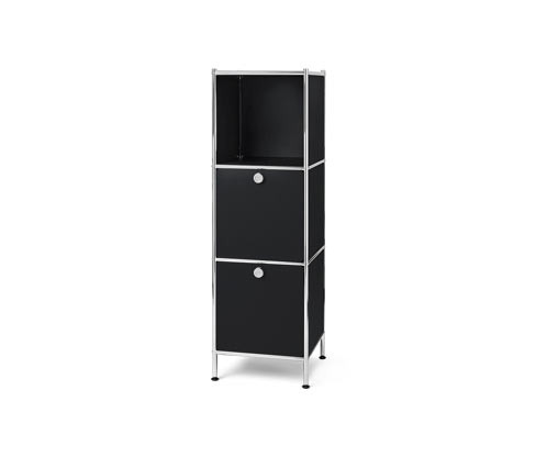 Tchibo - Úzká kovová komoda »Cn3« se 2 výklopnými dvířky - barva: černá