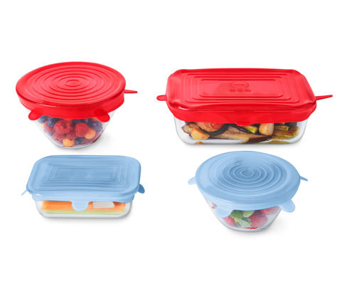 Tchibo - Silikonová víčka pro uchování čerstvosti - barva: modrá