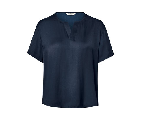 Tchibo - Saténová tuniková halenka - pro ženy - vel. 36 - barva: modrá