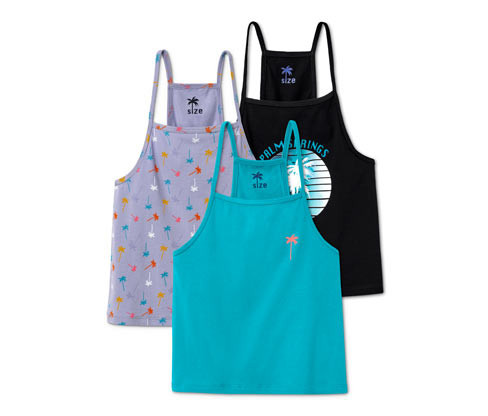 Tchibo - Topy - pro dívky - vel. 122/128 - barva: modrá/s potiskem