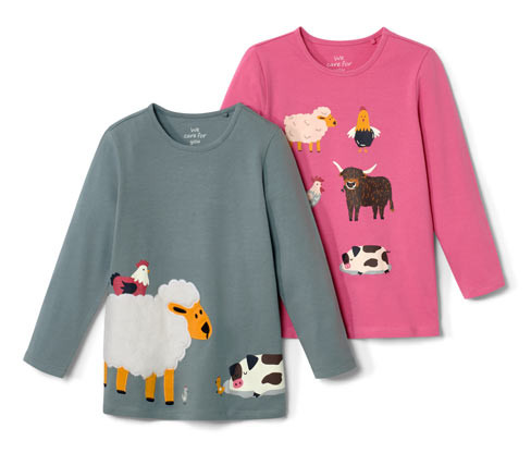 Tchibo - Dětská trička s dlouhým rukávem - vel. 86/92 - barva: modrá