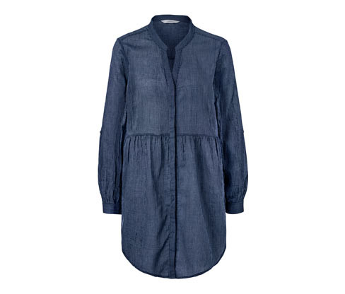 Tchibo - Proužkovaná dlouhá halenka - pro ženy - vel. 36 - barva: modrá/s proužky