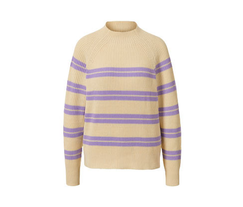 Tchibo - Pletený svetr přes hlavu - pro ženy - vel. S 36/38 - barva: béžová/s proužky