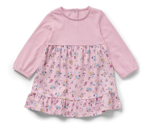 Tchibo - Žerzejové šaty pro miminka - pro miminko - vel. 62/68 - barva: růžová/květovaný