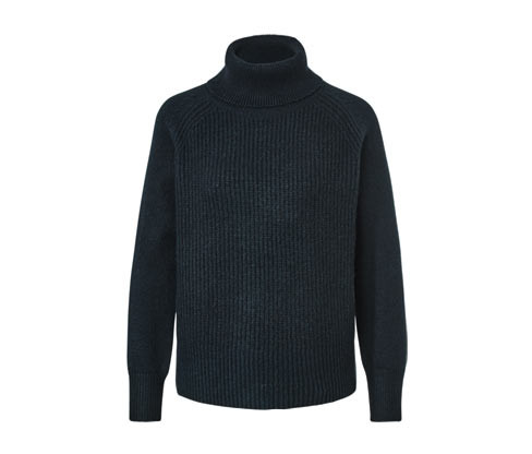 Tchibo - Svetr z hrubého úpletu s rolákem - pro ženy - vel. S 36/38 - barva: modrá