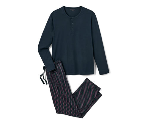 Tchibo - Pyžamo s modalem - pro muže - vel. S 44/46 - barva: modrá/s potiskem