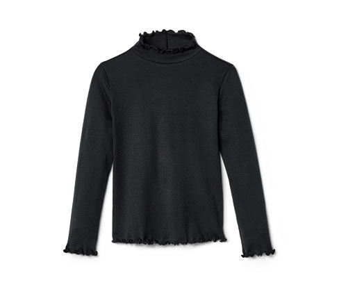 Tchibo - Dívčí triko s dlouhým rukávem - pro dívky - vel. 122/128 - barva: černá