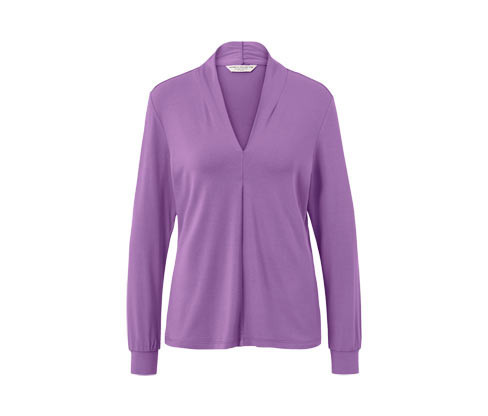 Tchibo - Halenkové triko s výstřihem do V - pro ženy - vel. S 36/38 - barva: fialová