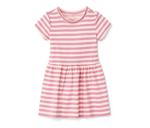 Tchibo - Žerzejové šaty pro miminka - pro miminko - vel. 62/68 - barva: béžová/s proužky