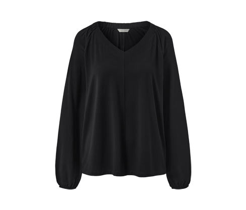 Tchibo - Halenkové triko s nařasením - pro ženy - vel. S 36/38 - barva: černá