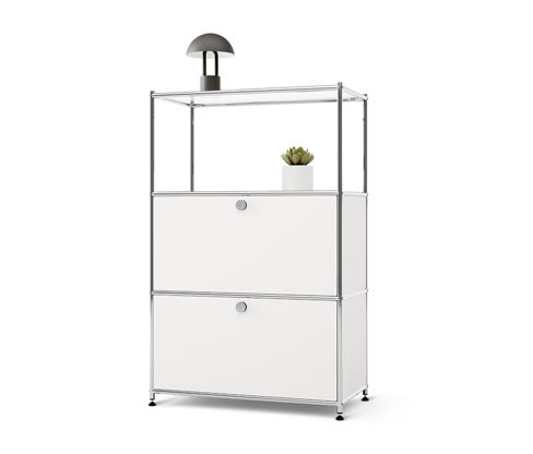 Tchibo - Kovová komoda CN3 se 2 výklopnými dvířky - barva: bílá