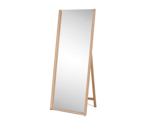 Tchibo - Stojací zrcadlo s bambusovým rámem - barva: hnědá